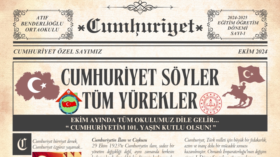 Cumhuriyet temalı bültenimiz yayında...